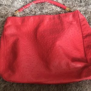 Red shoulder bag